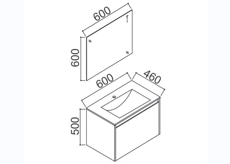 24 Inch Big Storage Melamine Floating Bathroom Vanity