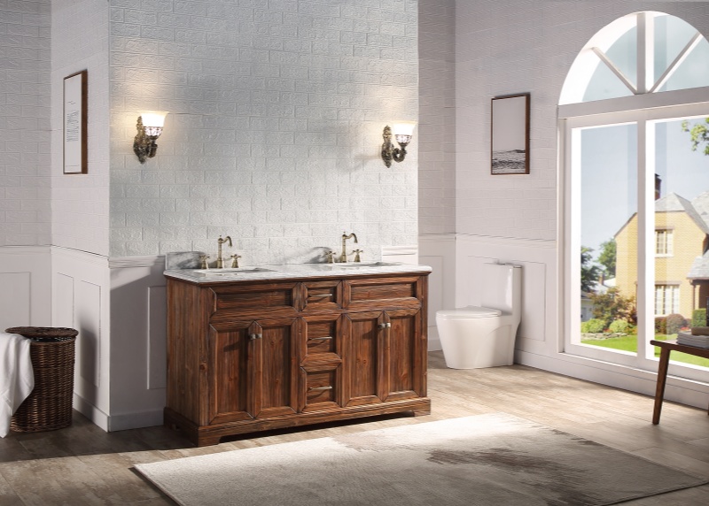 Sunflower12060 Classical Antique Farmhouse Rustic Washroom Vanity