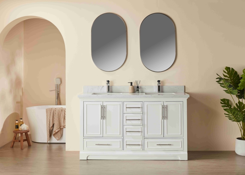 Iris23060W New Designs Bathroom Cabinet 60 Inch