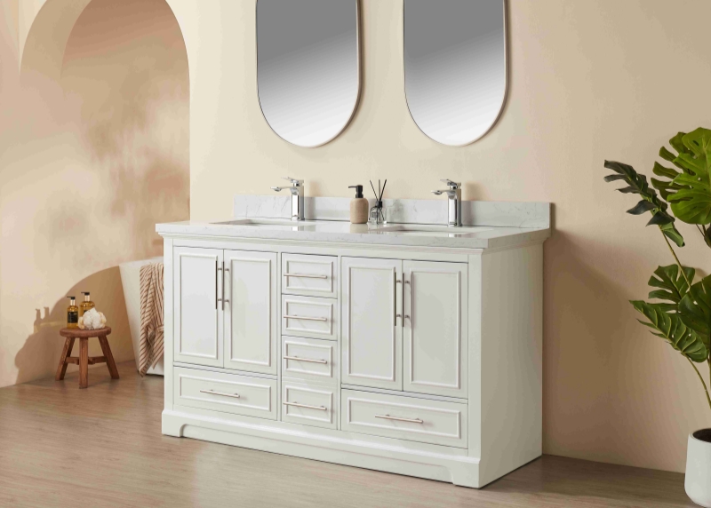 Iris23060W New Designs Bathroom Cabinet 60 Inch