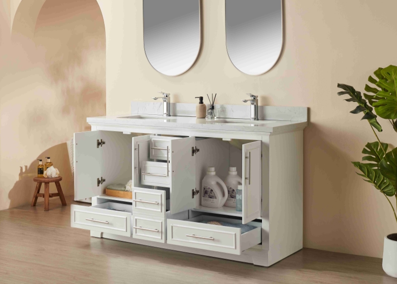 Iris23060W New Designs Bathroom Cabinet 60 Inch