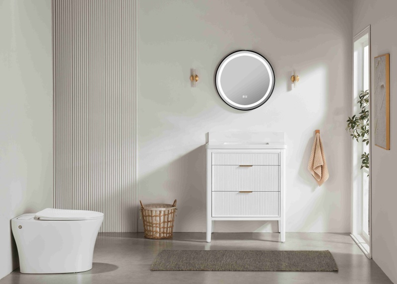 Tulip13030W Single Sink Bathroom vanity