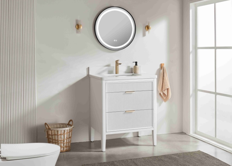 Tulip13030W Single Sink Bathroom vanity