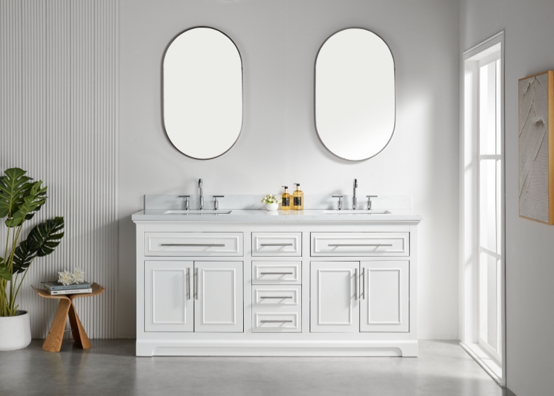 Iris21072W New Designs Bathroom Cabinet 72 Inch