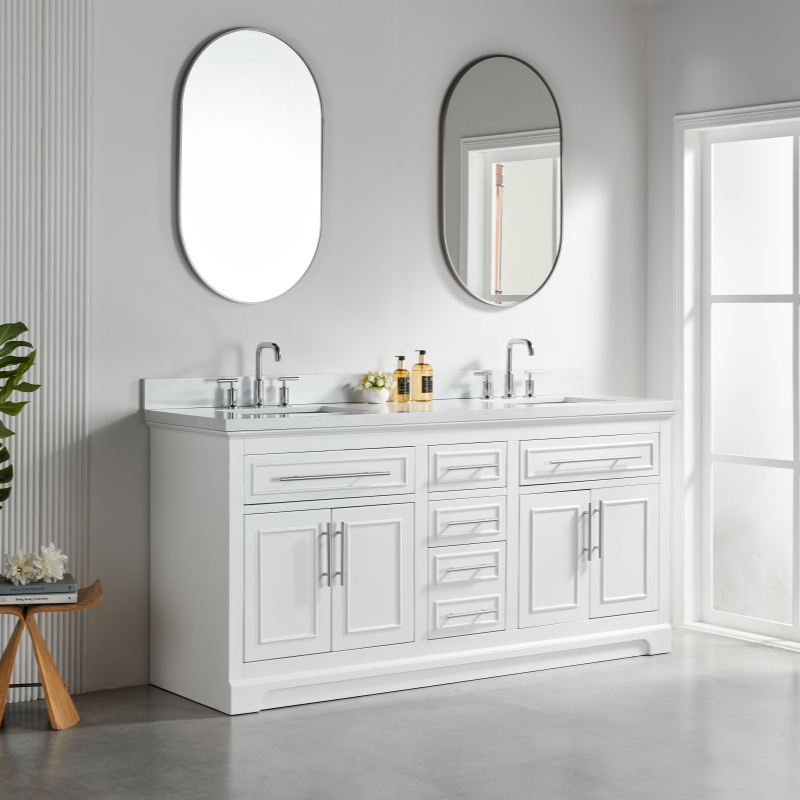 Iris21072W New Designs Bathroom Cabinet 72 Inch