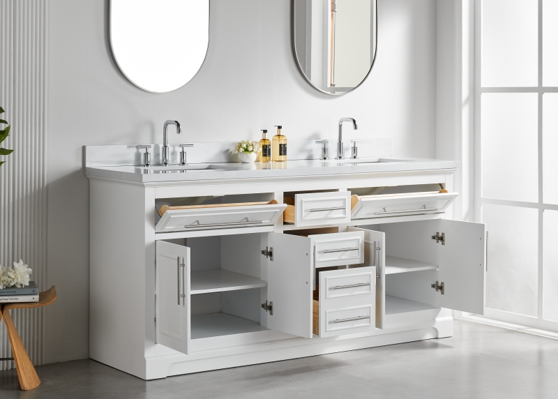 Iris21072W New Designs Bathroom Cabinet 72 Inch