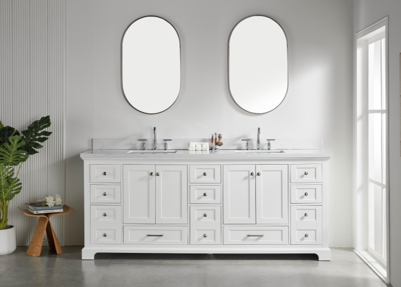 Rose5084W Bathroom vanity double sinks