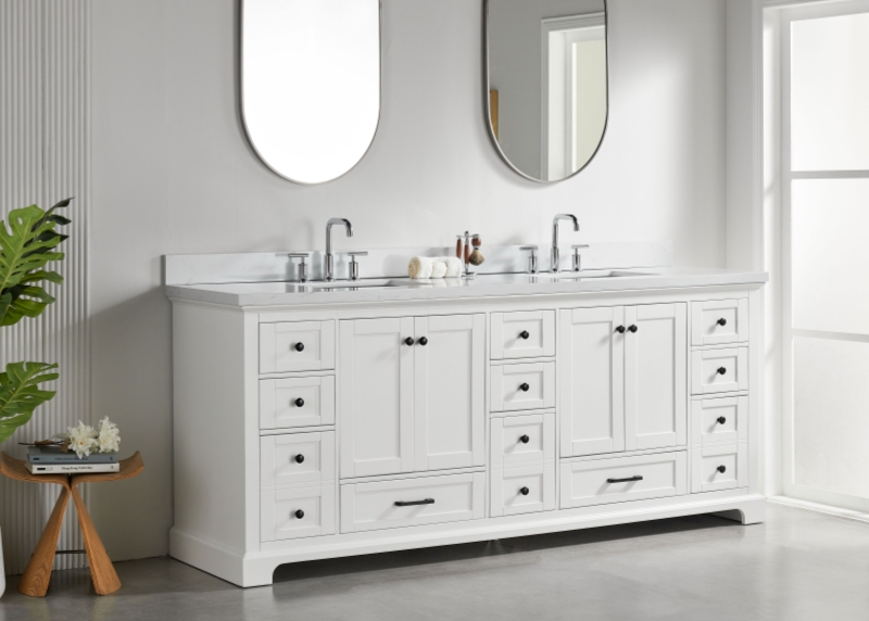 Rose5084W Bathroom vanity double sinks