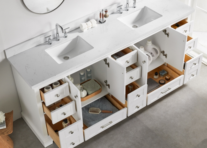 Rose5084W Bathroom vanity double sinks