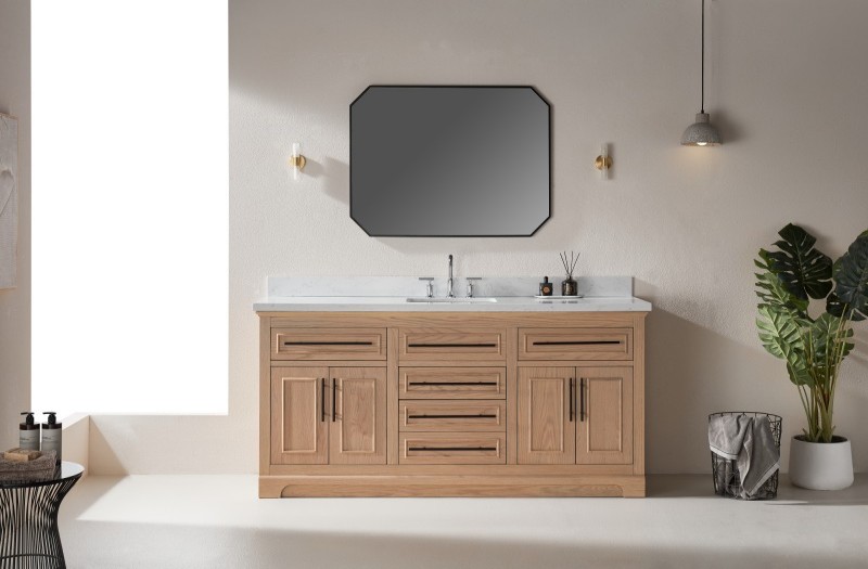 Iris21072S-WO New Designs Bathroom Cabinet 72 Inch