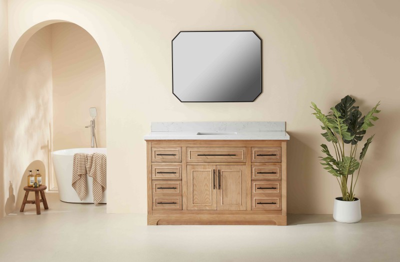 Iris21060S-WO New Designs Bathroom Cabinet 60 Inch Single